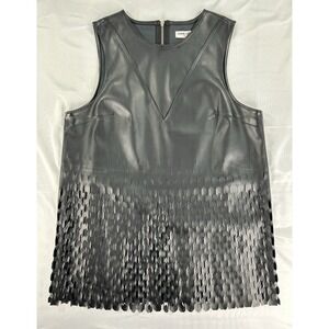 NWT Opening Ceremony Black Laser Cut Sleeveless Zip Blouse Size 8 W512200900
